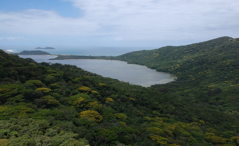 Vista aérea do sul da ilha